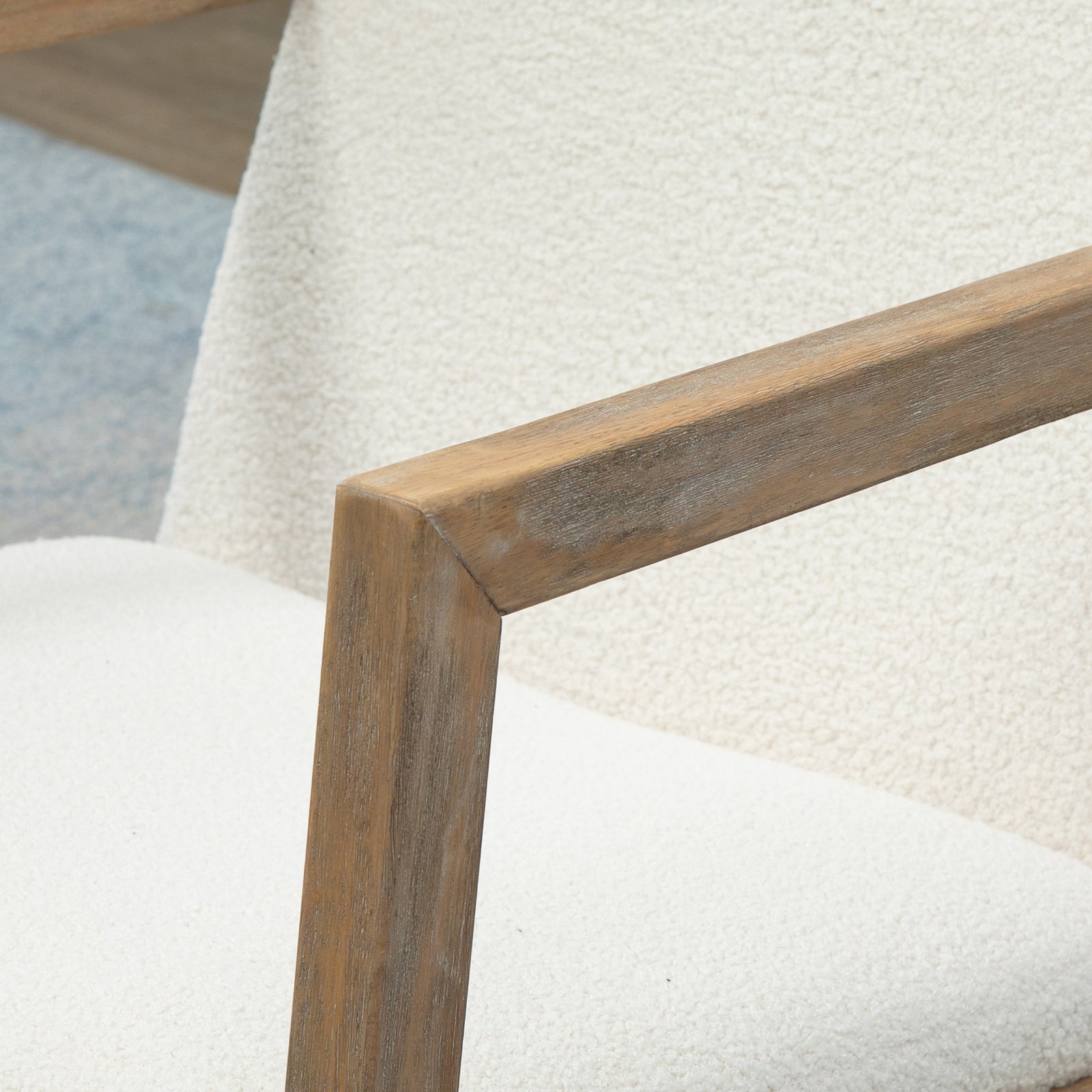 Rocking Chair Upholstered Armchair, Cream