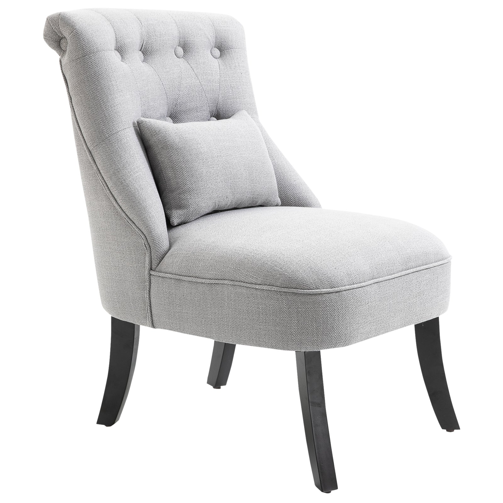Fabric Single Sofa Armchair Upholstered Pillow Wood Leg | One Size | Gray