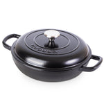 Shallow Cast Iron Casserole With Lid - 2.3-quart (26 Cm) | Black