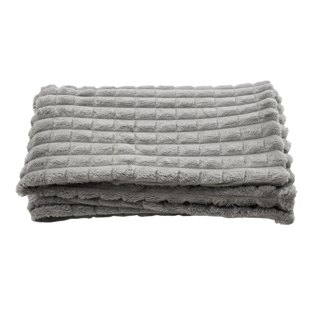 Cozy Checkered Throw Blanket Soft Double-sided Use, Warm & Easy To Clean | Large | Grey
