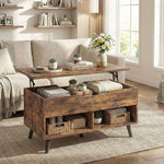 HOMCOM Lift Top Coffee Table Hidden Storage 75 Cm Rustic Brown