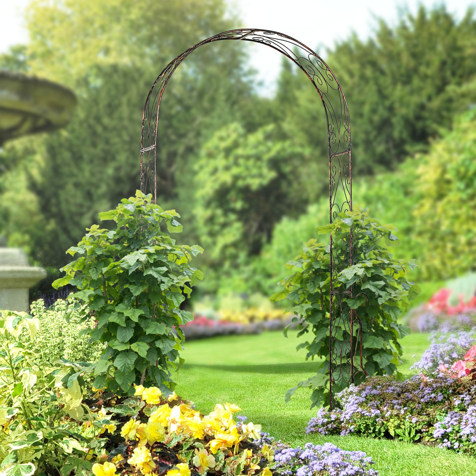 Metal Garden Arch Trellis, Decorative, 120x30x226 Cm
