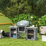 Outsunny Folding Camping Kitchen Portable Aluminium Camping Table