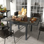 Extendable Garden Dining Table, Aluminum Frame