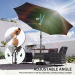 2.7 M Garden Parasol Umbrella With Cross Base, Sandbag | Black