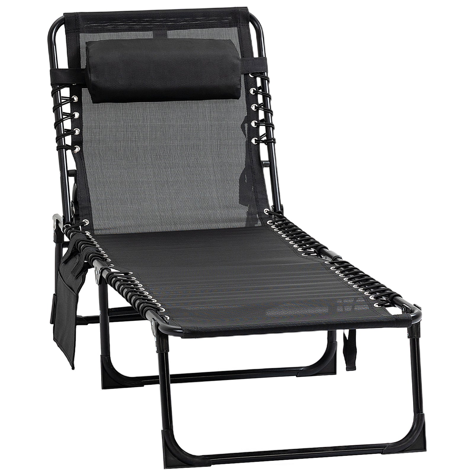 Lounger Reclining Camping Bed 5-position Adjustable