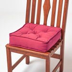 Cotton Dining Chair Booster Cushion | 40cm x 40cm | Red