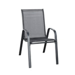 Brooke 5 Piece Black Bistro Set With Foot Stools