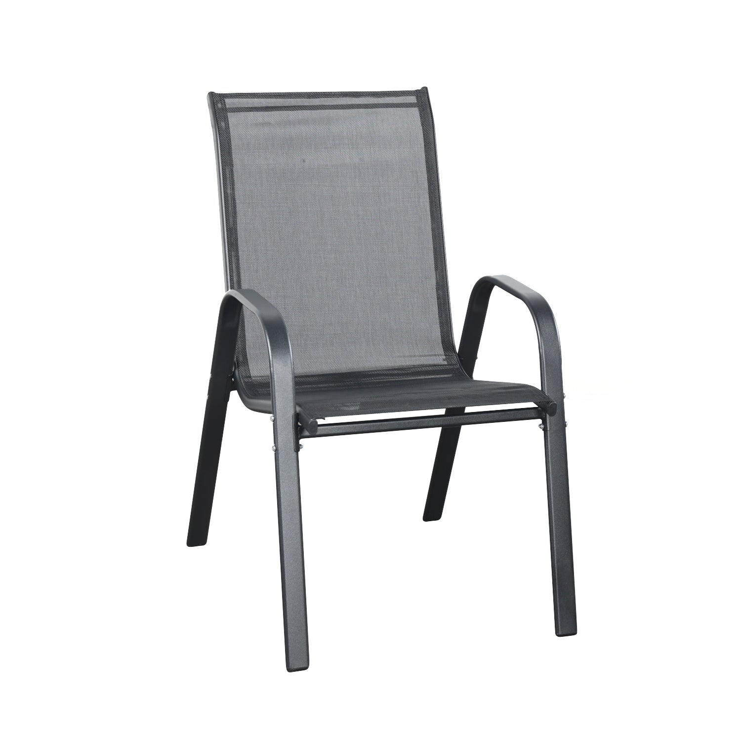 Brooke 5 Piece Black Bistro Set With Foot Stools