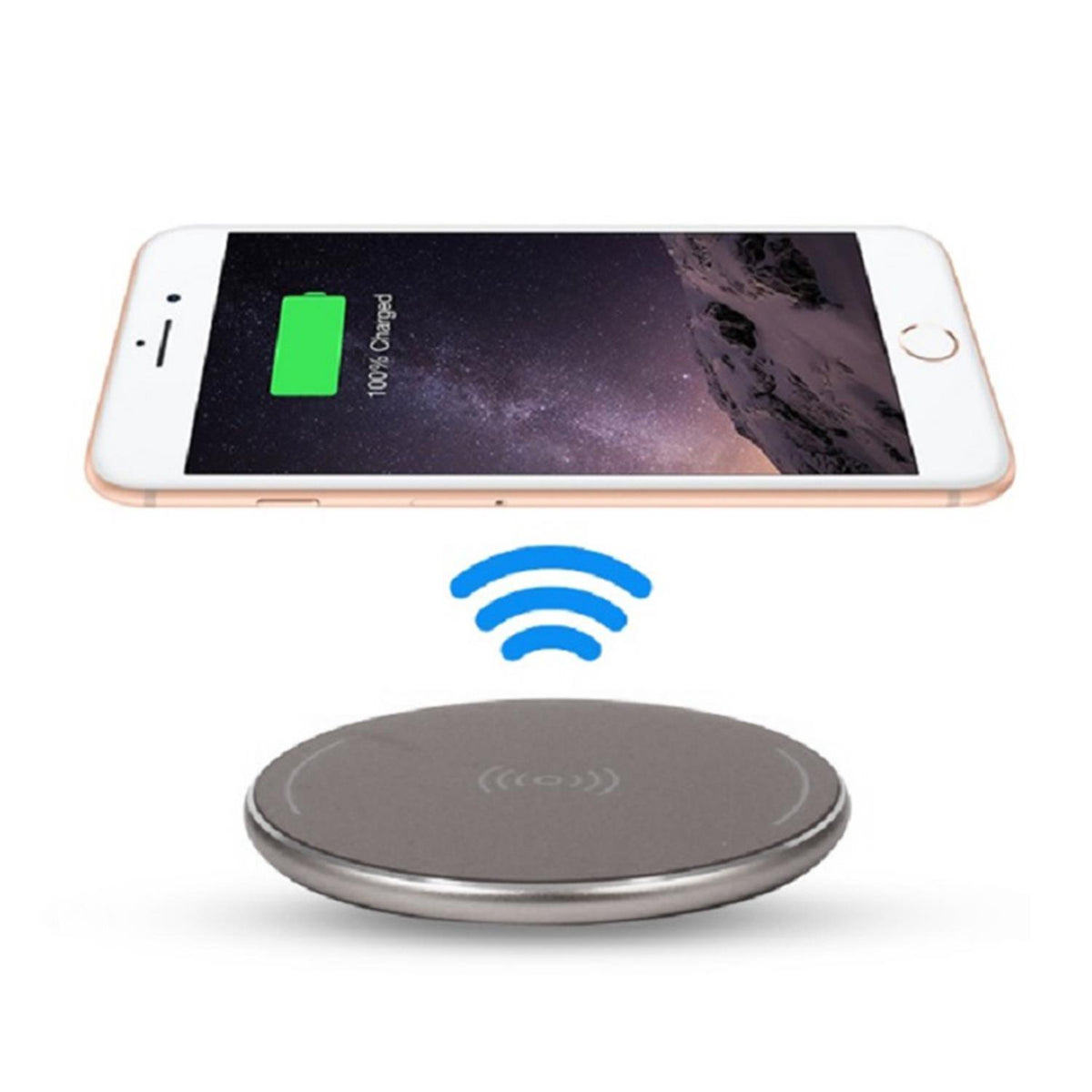 Universal Wireless Charging Pad Round - Silver