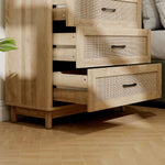 HOMCOM 3 Drawer Chest Of Drawers, Wide Storage Unit For Living Room, Oak