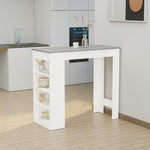 Table Kitchen Dining Table W/ 3-tier Storage Shelf