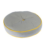 Round Plain Floor Cushion | 43cm x 43cm | Yellow & Grey
