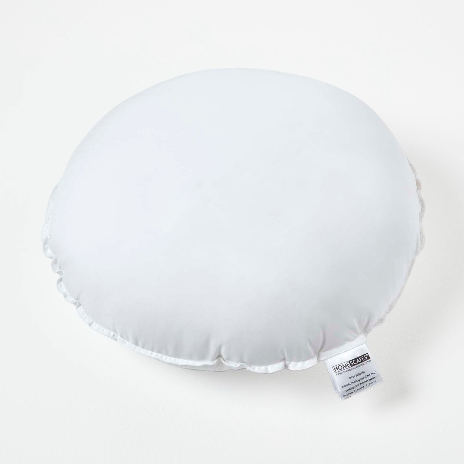 Super Microfibre Round Circular Shaped Cushion Pad | 50cm x 50cm | White