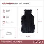 Handwarmer Hot Water Bottle - Black Knit