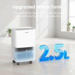 Smart 10l/12l Per Day Dehumidifier With Auto Humidity Control, 2.5l Tank & Timer – Quiet, Energy-efficient, And Portable With 360° Wheels And Laundry Drying Mode | 12l | White