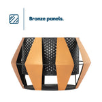 Sunburst Iron Fire Pit With Bbq Grill - Black / Bronze