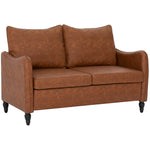 Two-seater Sofa, Modern Small Sofa With Solid Wood Legs | Brown