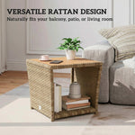 Side Table 2-tier With Storage Shelf | Khaki