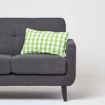 Block Check Cotton Gingham Cushion Cover | 30cm x 50cm | Green