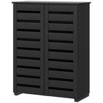 HOMCOM Shoe Storage Cabinet With Slatted Doors For 15 Pairs Of Shoes