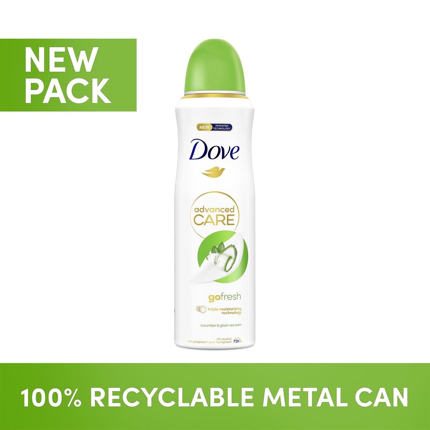 Advanced Care Antiperspirant Deodorant Spray Cucumber & Green Tea, 3x 200ml