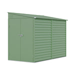Zinc Steel Metal Garden Shed 4.7 × 8.86 Ft, Sloped Roof Outdoor Storage Shed With Built-in Hooks, Space-saving Design