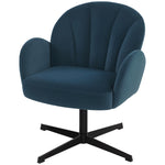 Modern Accent Chair, Shell Swivel Armchair | Dark Blue