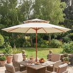2.7 M Garden Parasol With Double Top | Cream