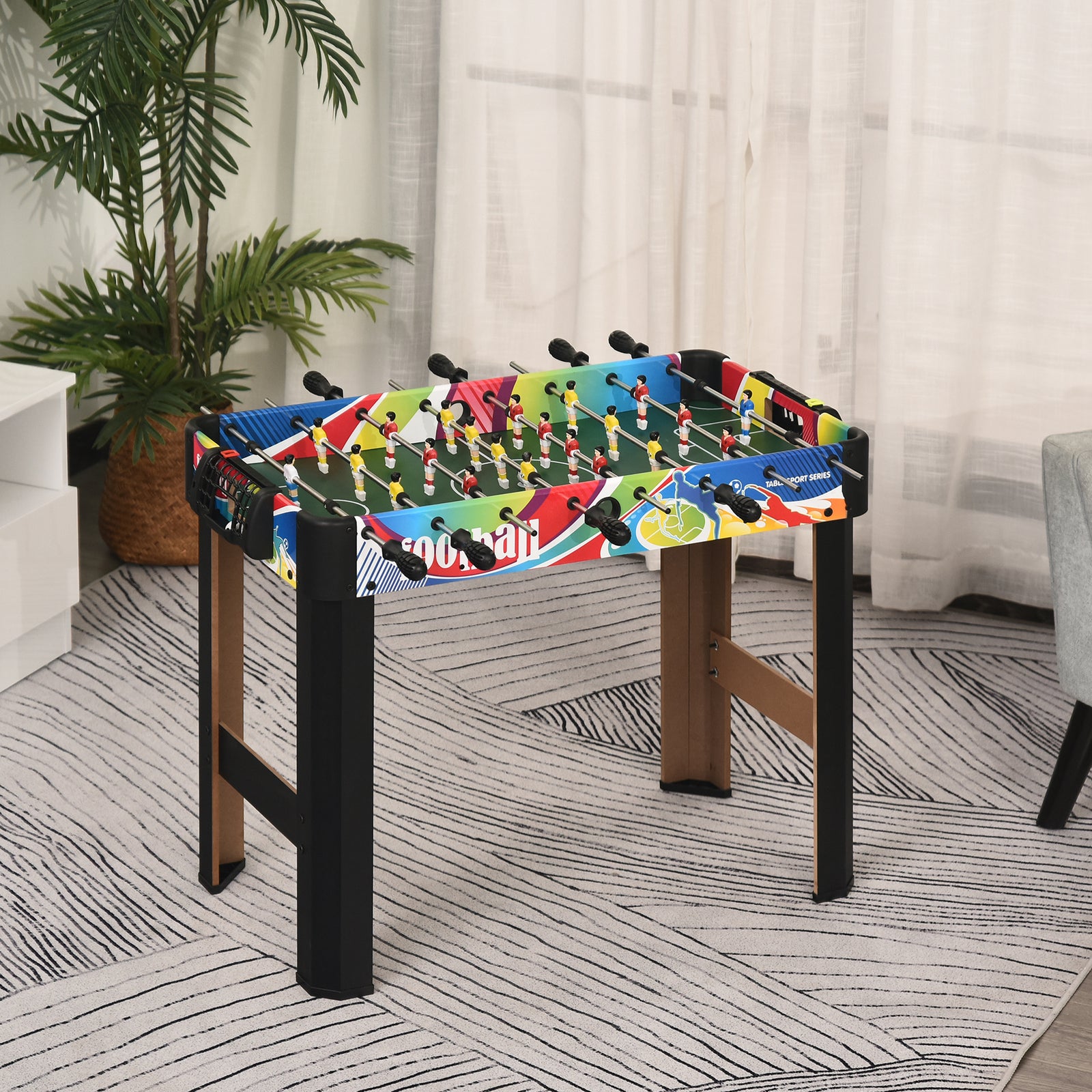 2.8ft Foosball Table Competition Sized For Indoor | Multi Colour
