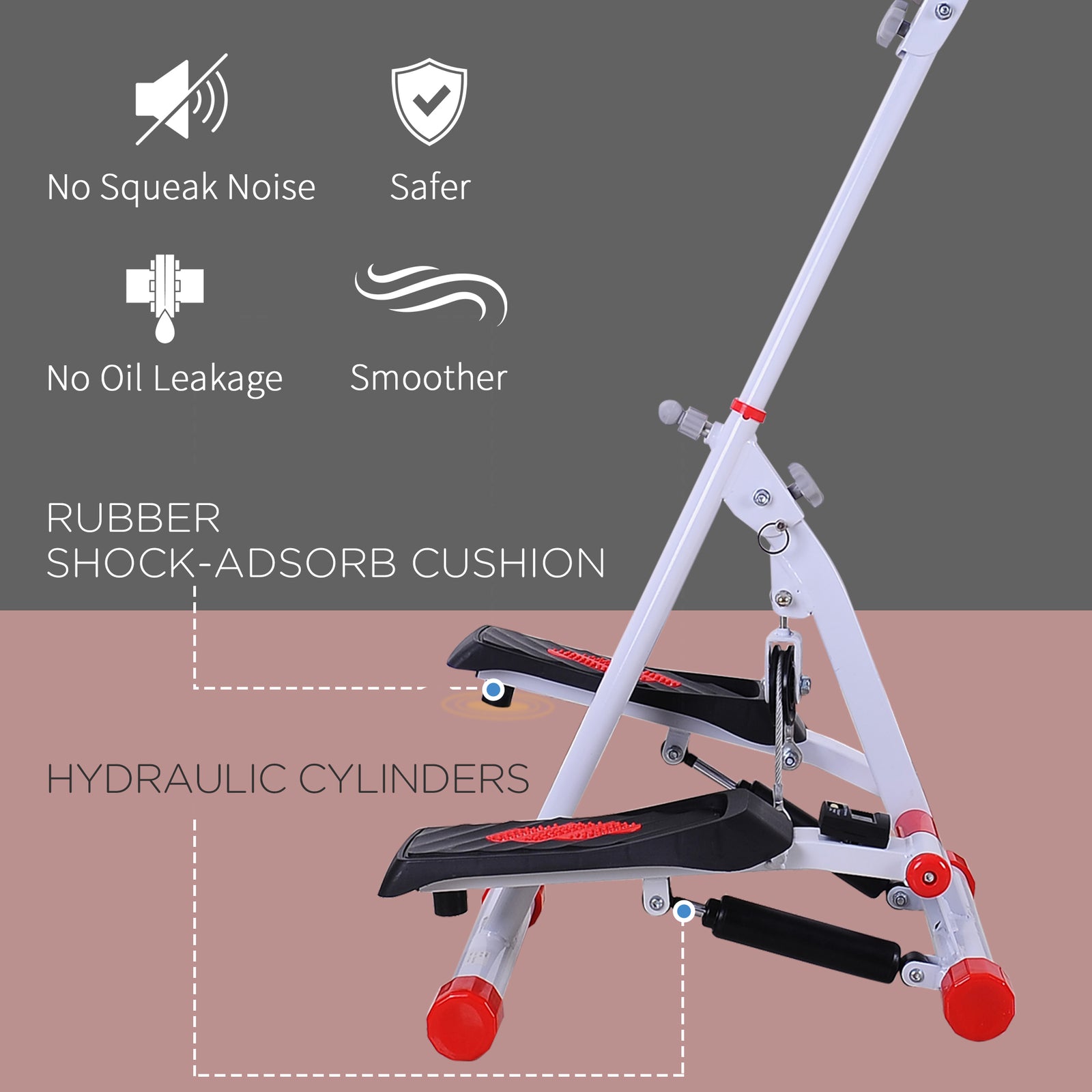 Foldable Step Machine Height Adjustable Stepper | Red