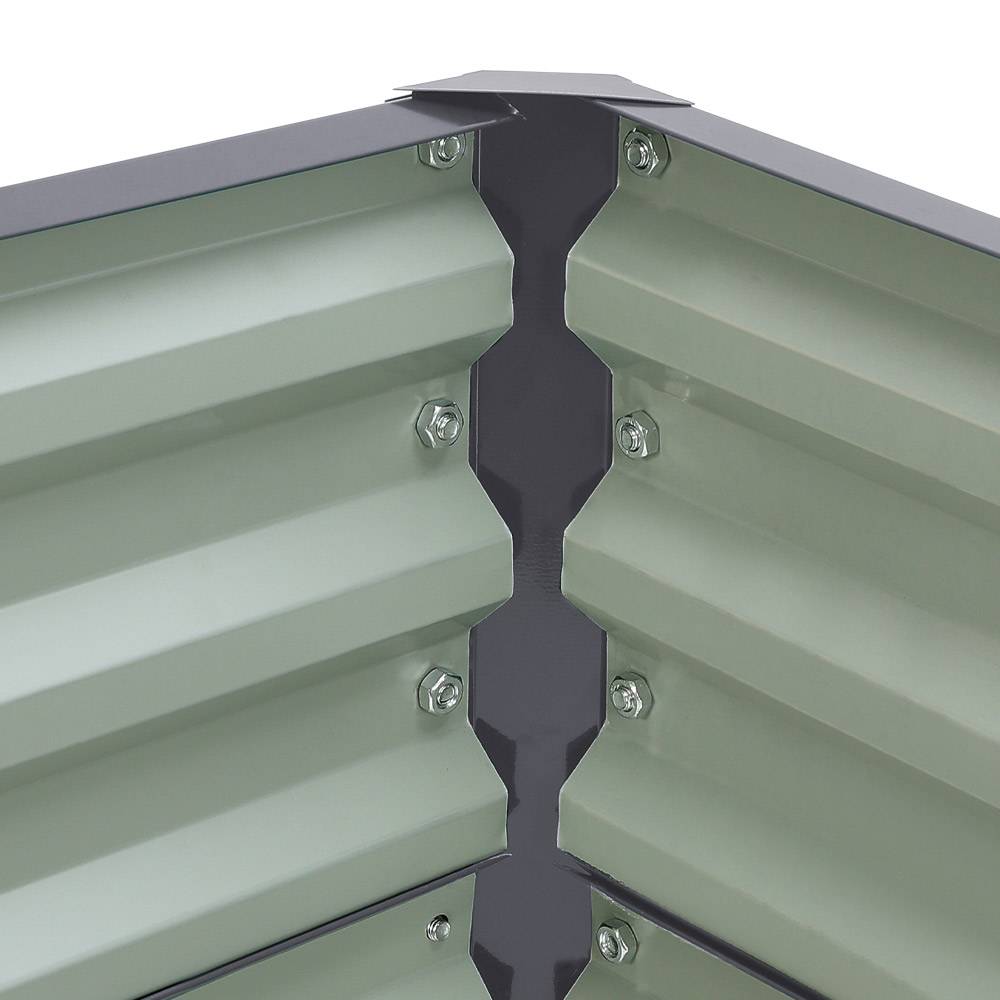Outdoor Modular Metal Raised Garden Bed | One Size | Grey
