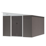 11.3x9.2ft Steel Garden Storage Shed Tool House With Doors