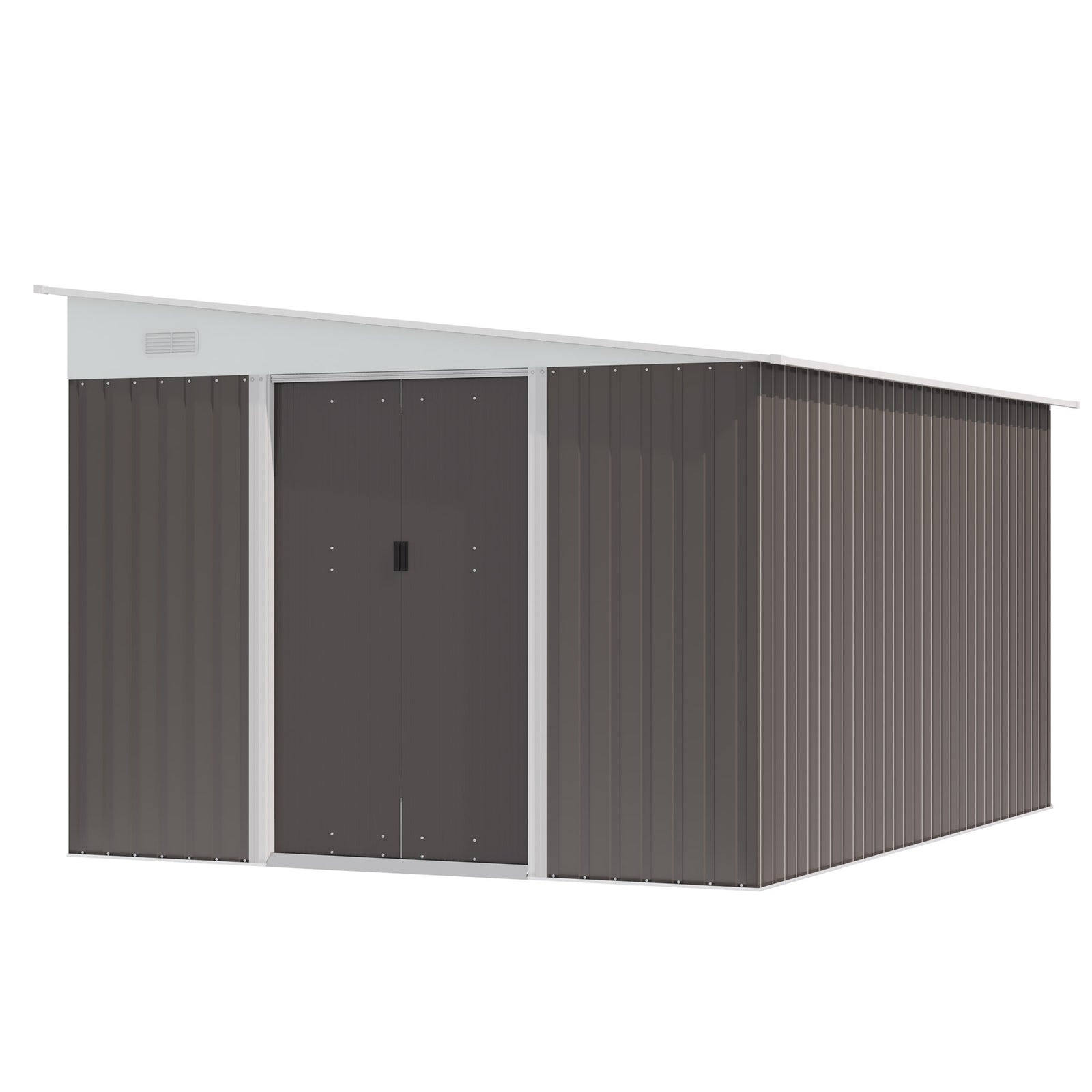 11.3x9.2ft Steel Garden Storage Shed Tool House With Doors
