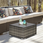 Garden Furniture Rattan Single Middle Sofa W/ Cushions | Dark Gray