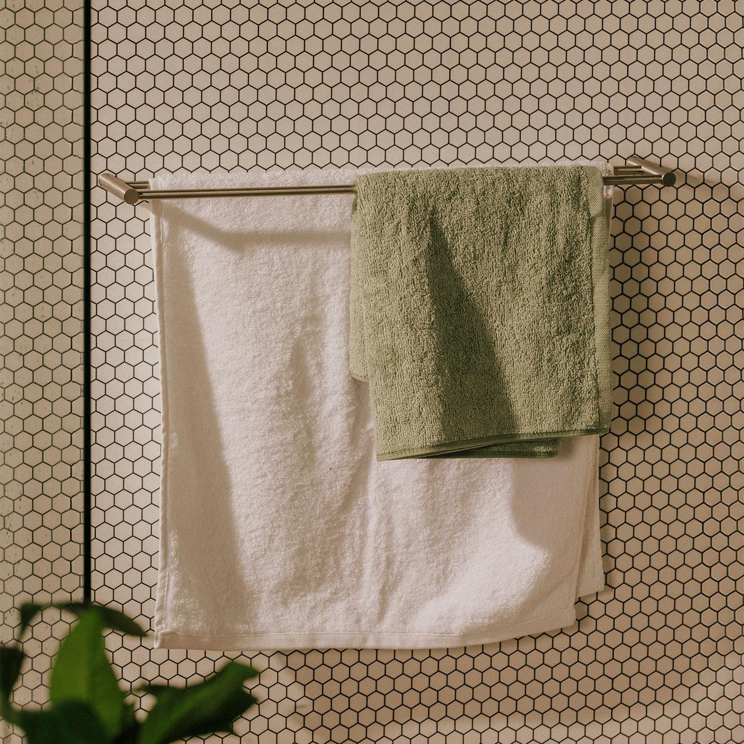 Double Towel Rack Matt Black Logic (60cm)