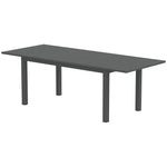 Extending Aluminium Table, Slatted Top, Grey