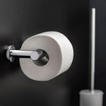 Toilet Roll Holder With Lid 16cm, Silver, Architect S+ Collection
