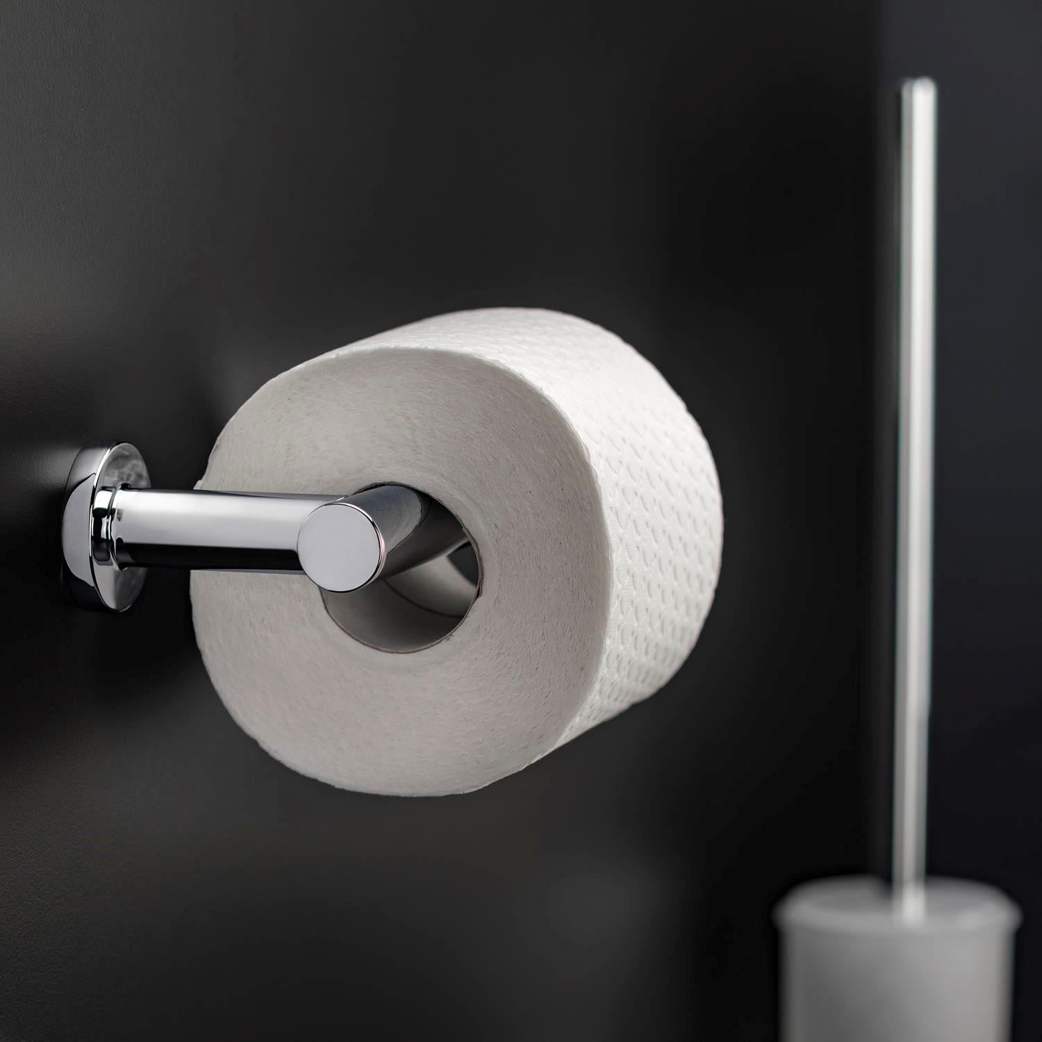 Toilet Roll Holder With Lid 16cm, Silver, Architect S+ Collection