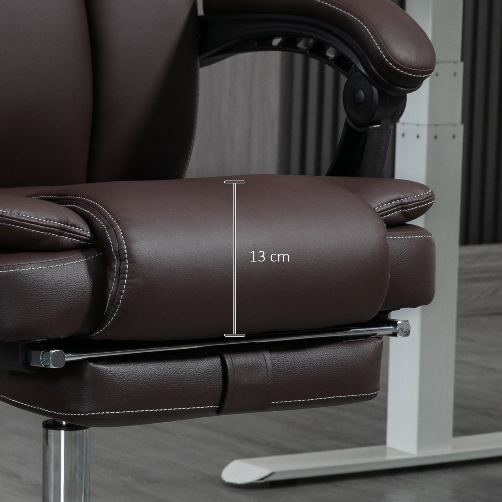 Massage Office Chair, Pu Leather | Dark Brown