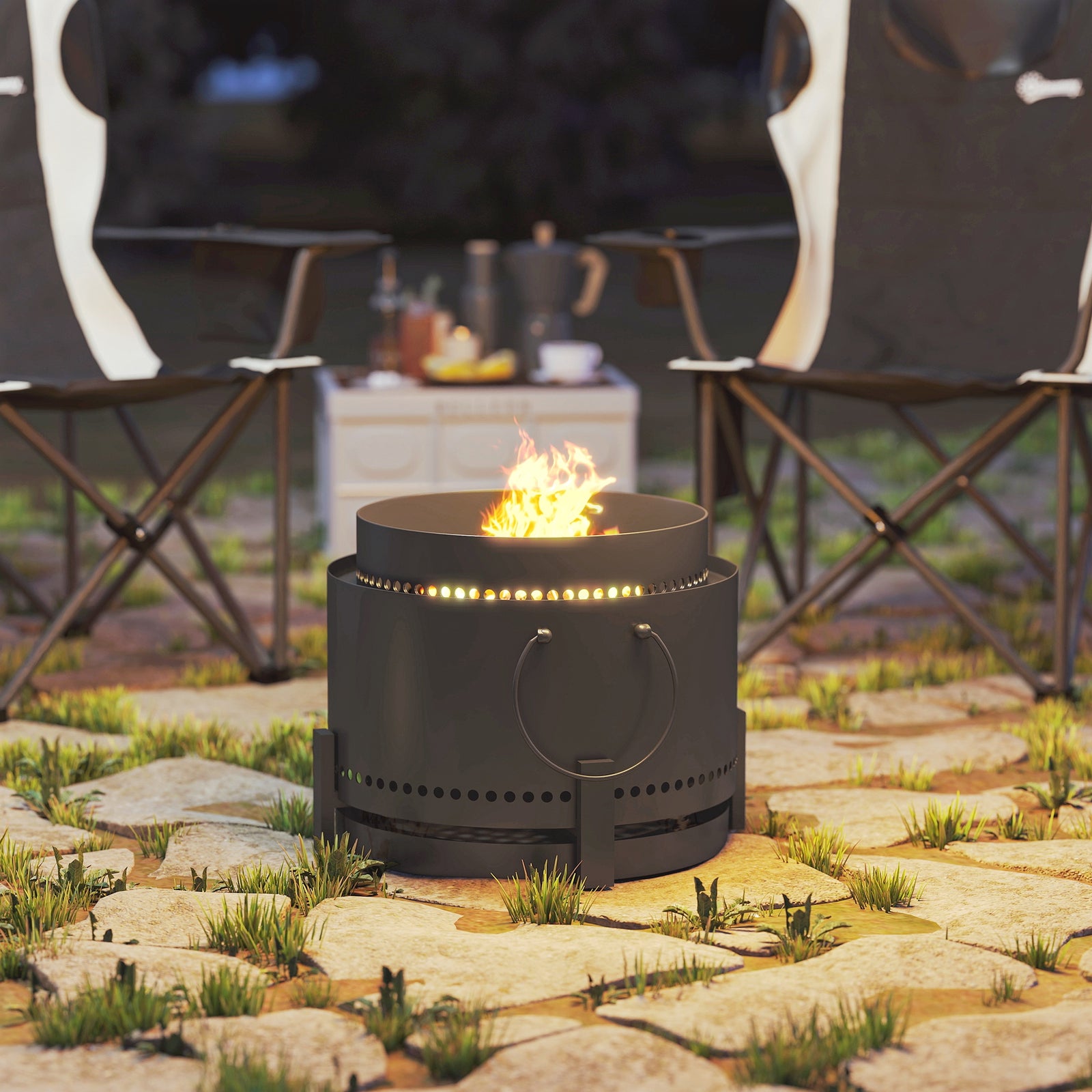 37cm Smokeless Fire Pit, Dark Grey