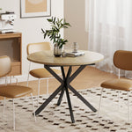 HOMCOM Extendable Dining Table For 4-6 With X-shape Base, Natural Wood
