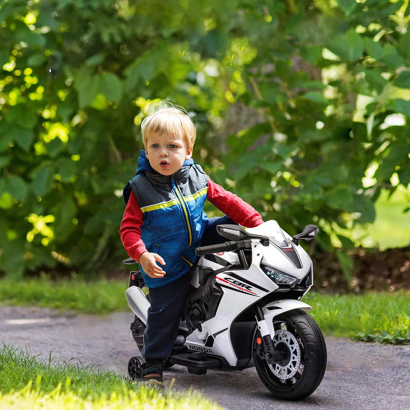 Honda Licensed 6v Kids Electric Motorbike Ride On Car For 3-5 Years | White