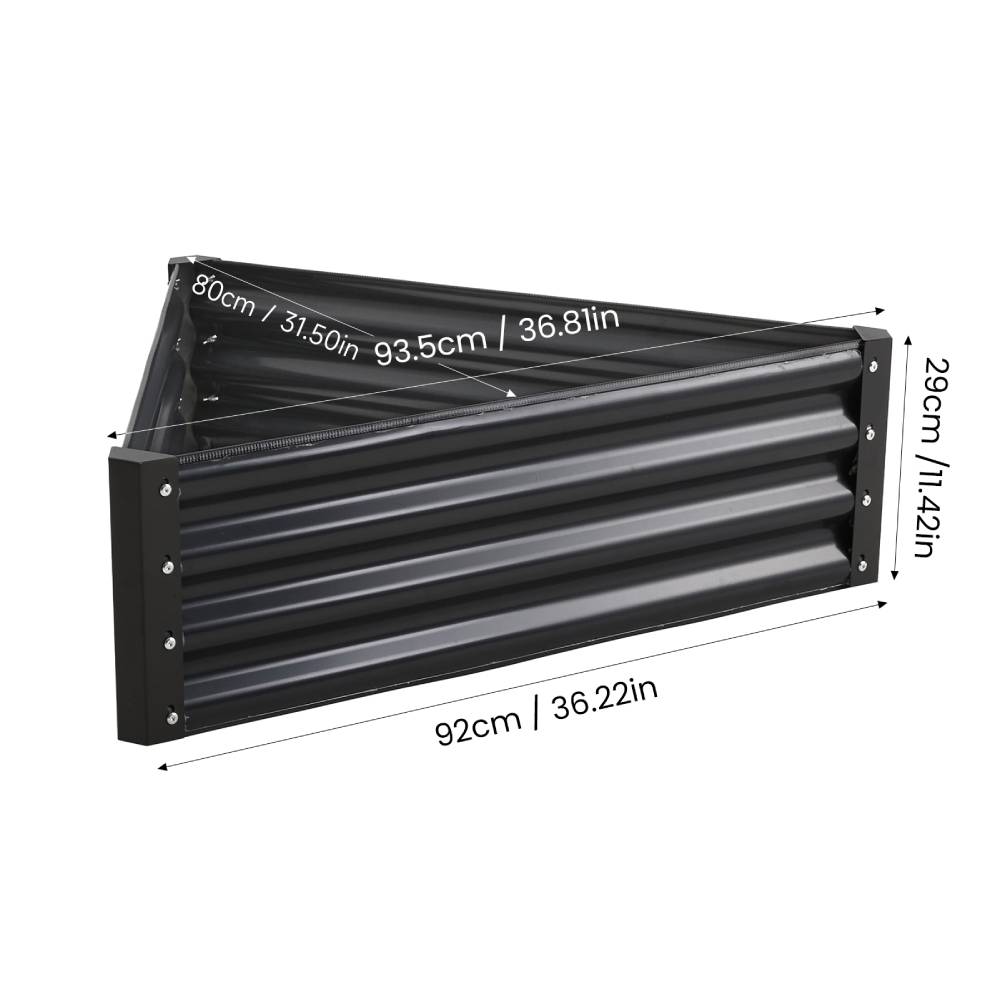 Breeins Triangular Galvanized Steel Raised Garden Bed Planter for Vegetables & Flowers