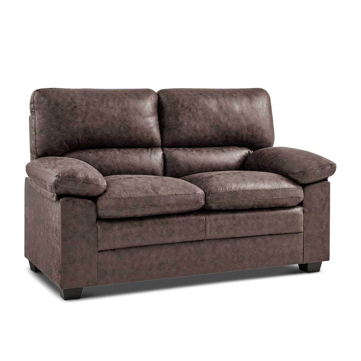 Oxford Faux Leather Sofa 2 Seater | Chocolate