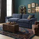 Modular Sofa Set With Chenille Upholstery And Wooden Frame | Blue