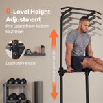 Centra Pull Up Station 9-height Adjustable 150kg Carbon Steel Black