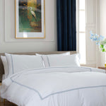 Angelique Cotton Embroidered Duvet Cover Set | Double | Blue