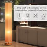 120cm Tall Linen Floor Lamp Wood Base Steel Frame Stylish