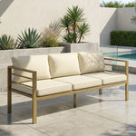 Garden Bench With Cushions, Outdoor Furniture | White